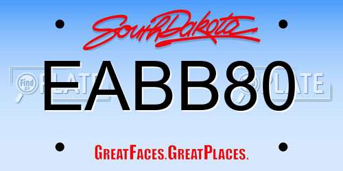 EABB80 South Dakota License Plate