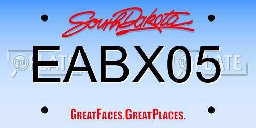 EABX05 South Dakota License Plate