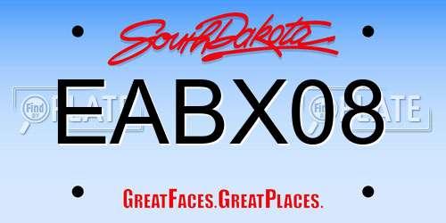 EABX08 South Dakota License Plate