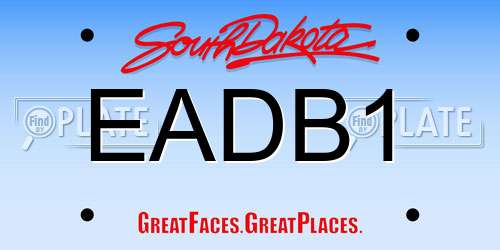 EADB1 South Dakota License Plate