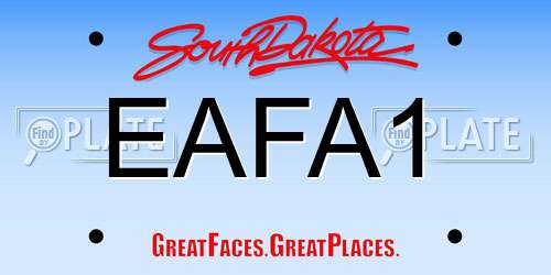 EAFA1 South Dakota License Plate