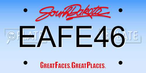 EAFE46 South Dakota License Plate