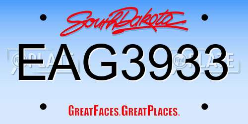 EAG3933 South Dakota License Plate