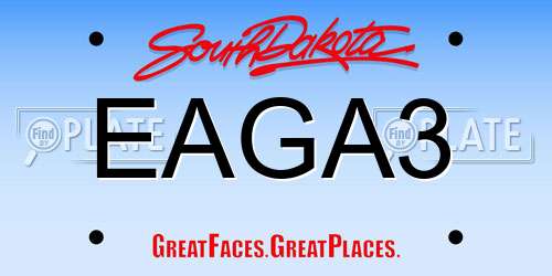 EAGA3 South Dakota License Plate