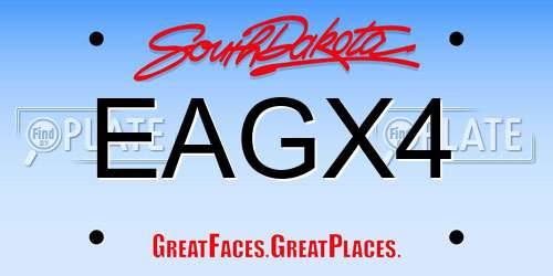 EAGX4 South Dakota License Plate