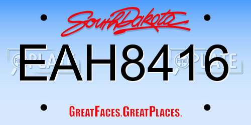 EAH8416 South Dakota License Plate