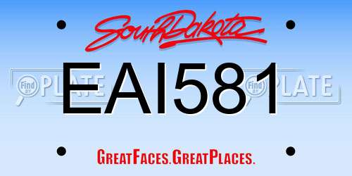 EAI581 South Dakota License Plate