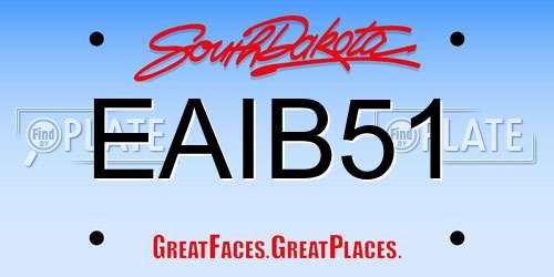 EAIB51 South Dakota License Plate