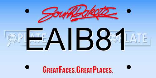 EAIB81 South Dakota License Plate