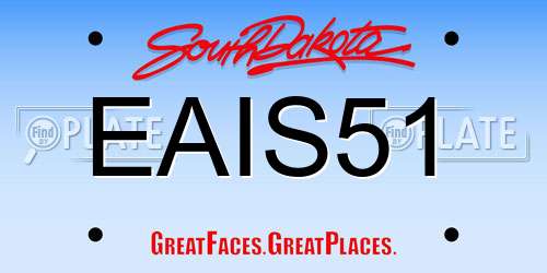 EAIS51 South Dakota License Plate