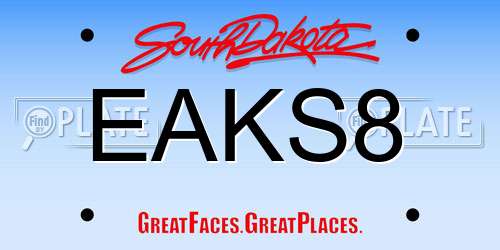 EAKS8 South Dakota License Plate