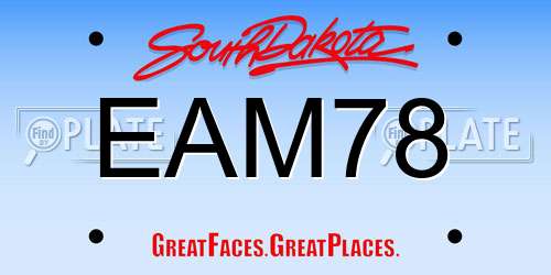 EAM78 South Dakota License Plate