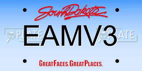 EAMV3 South Dakota License Plate