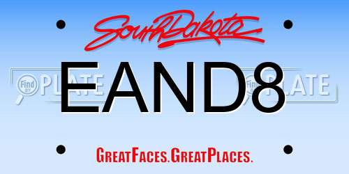 EAND8 South Dakota License Plate