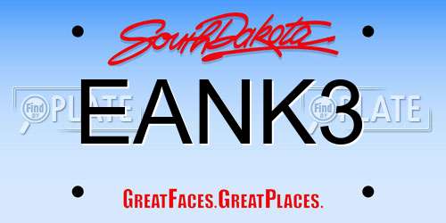 EANK3 South Dakota License Plate