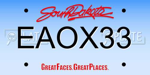 EAOX33 South Dakota License Plate
