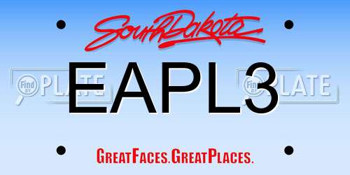 EAPL3 South Dakota License Plate