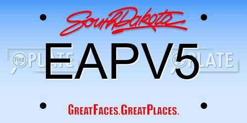 EAPV5 South Dakota License Plate