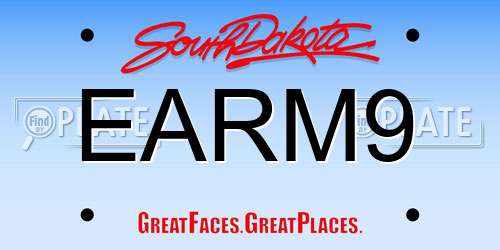 EARM9 South Dakota License Plate