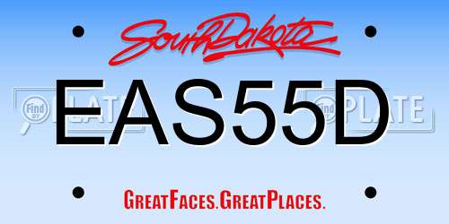 EAS55D South Dakota License Plate