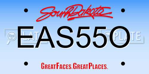 EAS55O South Dakota License Plate