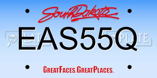 EAS55Q South Dakota License Plate