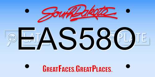EAS58O South Dakota License Plate