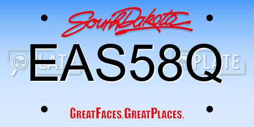 EAS58Q South Dakota License Plate