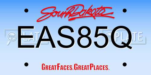 EAS85Q South Dakota License Plate