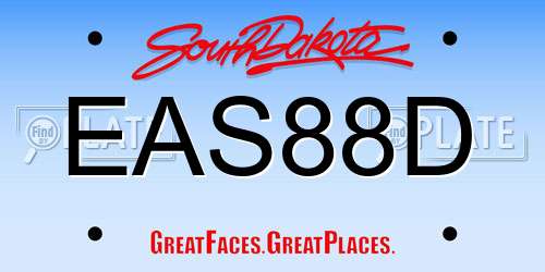EAS88D South Dakota License Plate