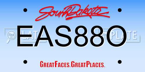 EAS88O South Dakota License Plate