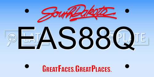 EAS88Q South Dakota License Plate