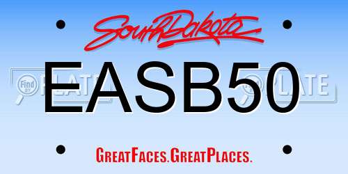 EASB50 South Dakota License Plate