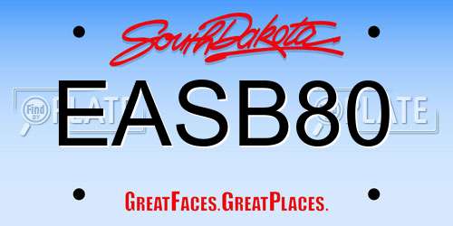 EASB80 South Dakota License Plate