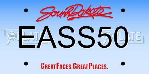 EASS50 South Dakota License Plate