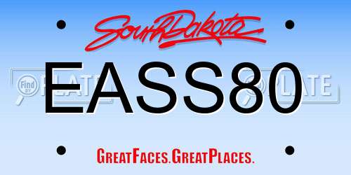 EASS80 South Dakota License Plate