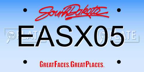 EASX05 South Dakota License Plate