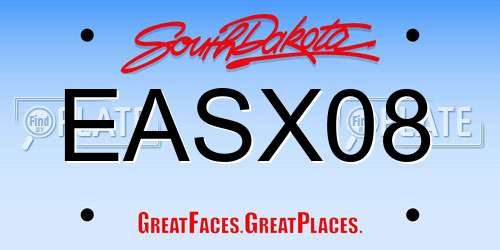 EASX08 South Dakota License Plate