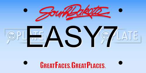 EASY7 South Dakota License Plate