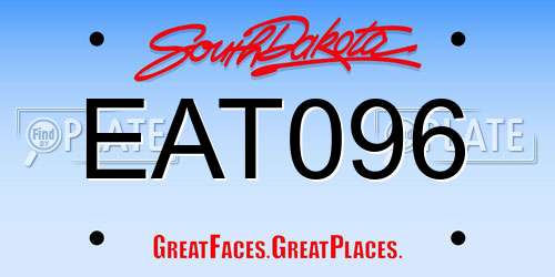 EAT096 South Dakota License Plate