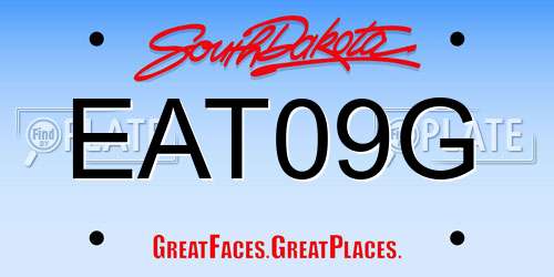 EAT09G South Dakota License Plate