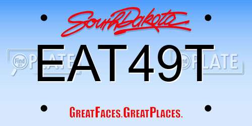 EAT49T South Dakota License Plate