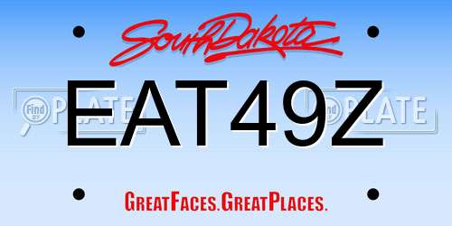 EAT49Z South Dakota License Plate