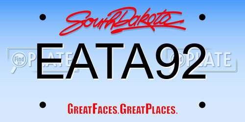 EATA92 South Dakota License Plate