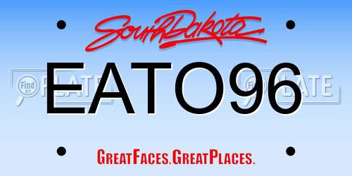 EATO96 South Dakota License Plate