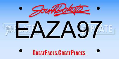 EAZA97 South Dakota License Plate