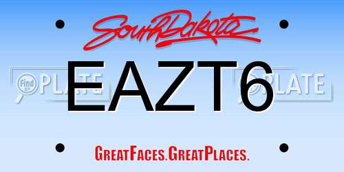 EAZT6 South Dakota License Plate