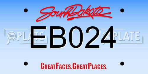 EB024 South Dakota License Plate