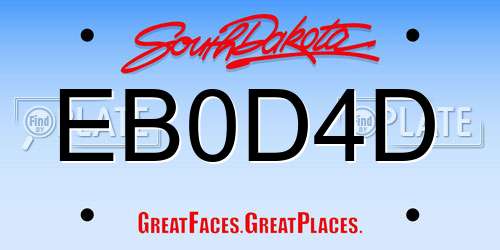 EB0D4D South Dakota License Plate