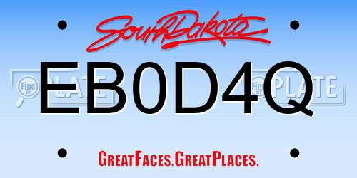 EB0D4Q South Dakota License Plate